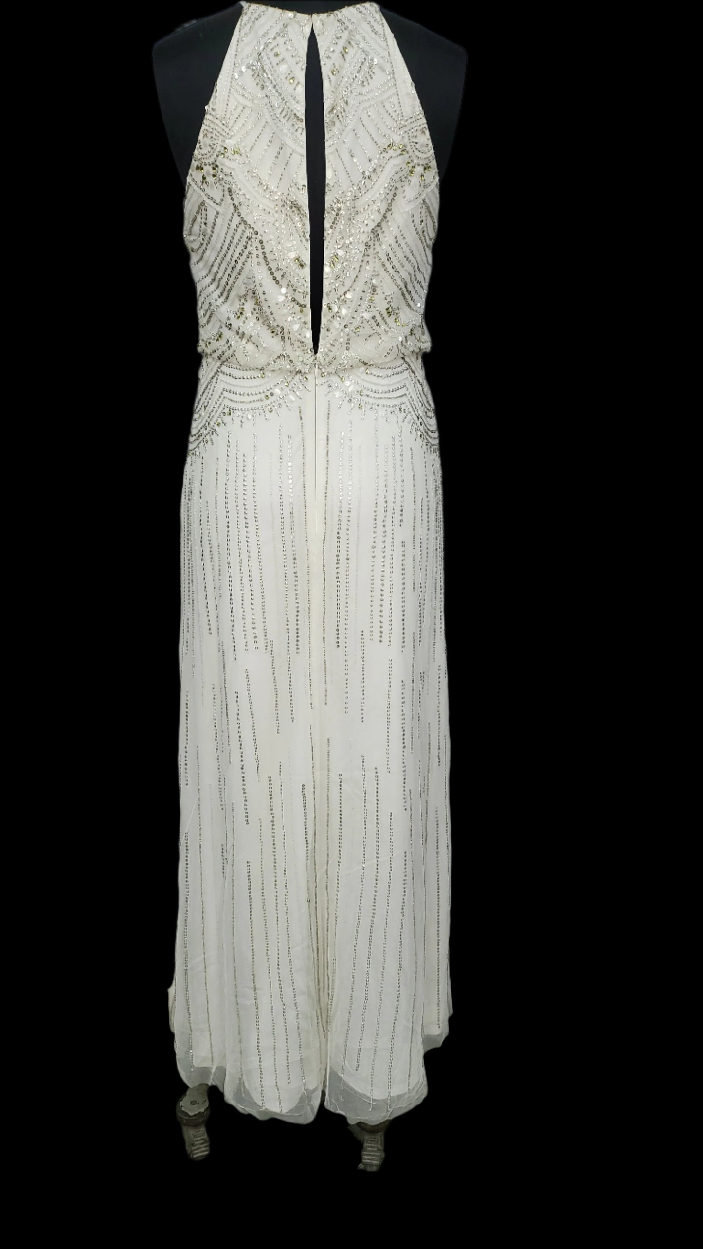BEADED SEQUINS LONG DRESS